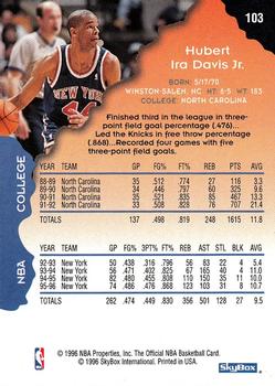 1996-97 Hoops #103 Hubert Davis Back
