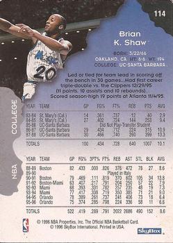 1996-97 Hoops #114 Brian Shaw Back