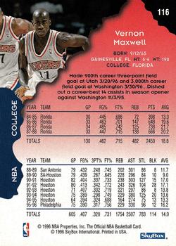 1996-97 Hoops #116 Vernon Maxwell Back