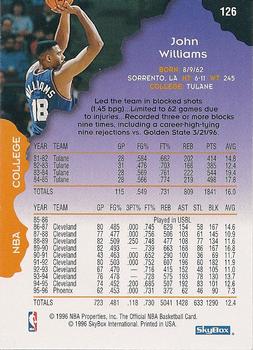 1996-97 Hoops #126 John Williams Back