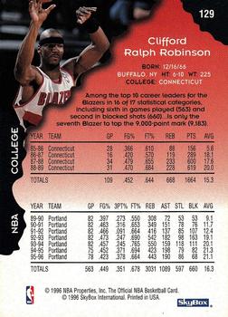 1996-97 Hoops #129 Clifford Robinson Back