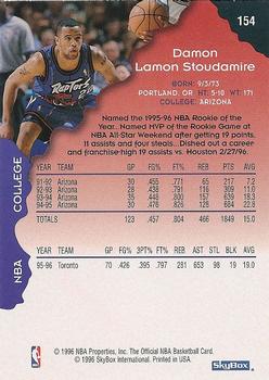 1996-97 Hoops #154 Damon Stoudamire Back