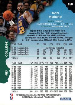 1996-97 Hoops #160 Karl Malone Back