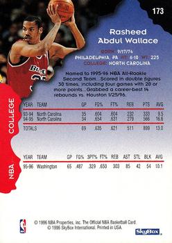 1996-97 Hoops #173 Rasheed Wallace Back