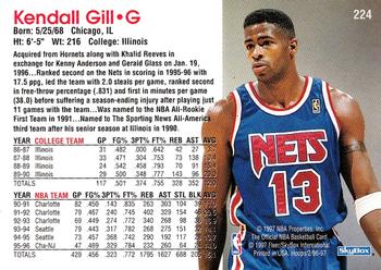 1996-97 Hoops #224 Kendall Gill Back