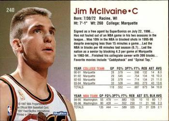 1996-97 Hoops #240 Jim McIlvaine Back