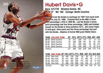 1996-97 Hoops #241 Hubert Davis Back