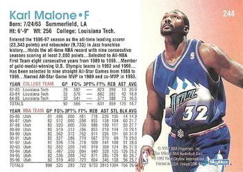 1996-97 Hoops #244 Karl Malone Back