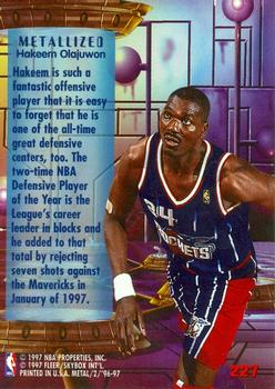 1996-97 Metal #227 Hakeem Olajuwon Back