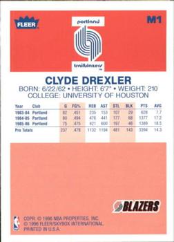 1996-97 Metal - Decade of Excellence #M1 Clyde Drexler Back