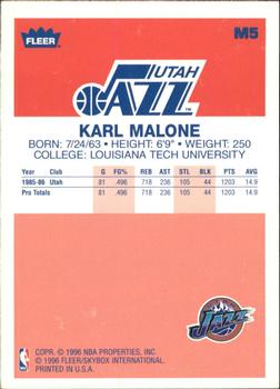 1996-97 Metal - Decade of Excellence #M5 Karl Malone Back