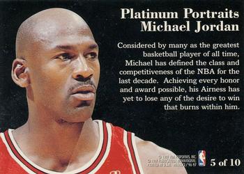1996-97 Metal - Platinum Portraits #5 Michael Jordan Back