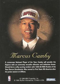 1996-97 SkyBox Premium - Autographics Black Ink #NNO Marcus Camby Back