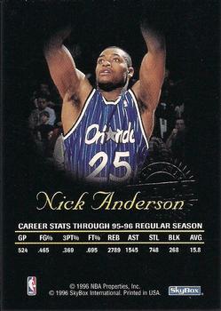 1996-97 SkyBox Premium - Autographics Black Ink #NNO Nick Anderson Back