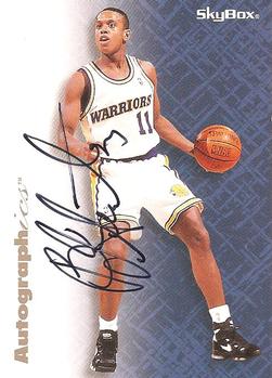 1996-97 SkyBox Premium - Autographics Black Ink #NNO B.J. Armstrong Front