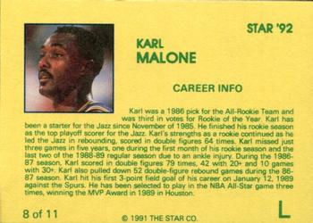 1992 Star Karl Malone - Glossy #8 Karl Malone Back