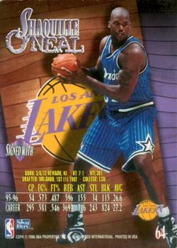 1996-97 SkyBox Z-Force #64 Shaquille O'Neal Back