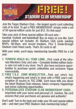 1996-97 Stadium Club #NNO Stadium Club Membership Front