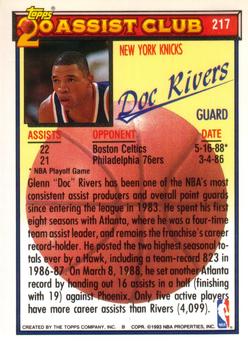 1992-93 Topps - Gold #217 Doc Rivers Back