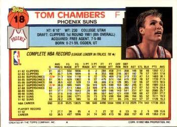 1992-93 Topps - Gold #18 Tom Chambers Back