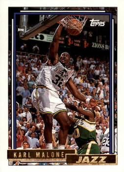 1992-93 Topps - Gold #20 Karl Malone Front