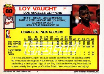1992-93 Topps - Gold #88 Loy Vaught Back