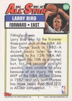 1992-93 Topps - Gold #100 Larry Bird Back