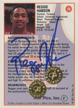 1991 Star Pics - Autographs #38 Reggie Hanson Back