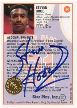 1991 Star Pics - Autographs #44 Steve Hood Back