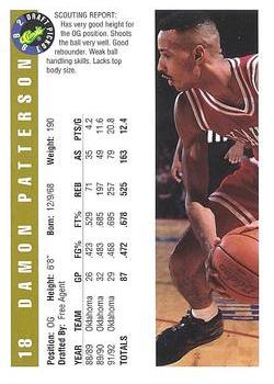 1992 Classic Draft Picks - Gold #18 Damon Patterson Back