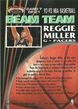 1992-93 Stadium Club - Beam Team Members Only #7 Reggie Miller Back