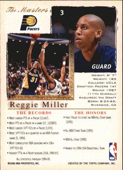 1996-97 Stadium Club - Topps Gallery Player's Private Issue #3 Reggie Miller Back