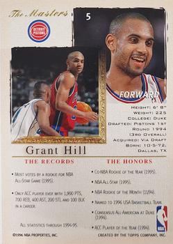 1996-97 Stadium Club - Topps Gallery Player's Private Issue #5 Grant Hill Back