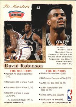 1996-97 Stadium Club - Topps Gallery Player's Private Issue #12 David Robinson Back
