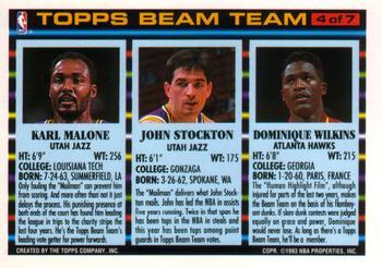 1992-93 Topps - Beam Team Gold #4 Dominique Wilkins / John Stockton / Karl Malone Back