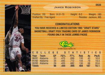 1993 Classic Draft Picks - Chromium Draft Stars #DS33 James Robinson Back