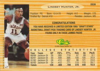 1993 Classic Draft Picks - Chromium Draft Stars #DS39 Lindsey Hunter Back