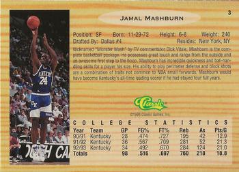 1993 Classic Draft Picks - Gold #3 Jamal Mashburn Back