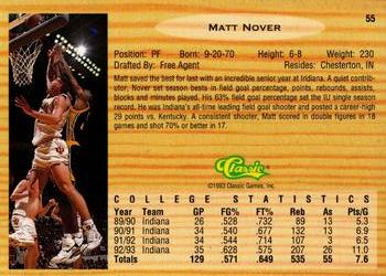 1993 Classic Draft Picks - Gold #55 Matt Nover Back