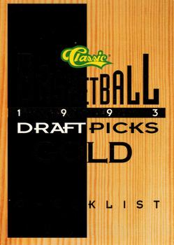 1993 Classic Draft Picks - Gold #110 Checklist 2: 56-110 Front