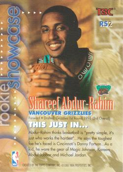 1996-97 Stadium Club - Rookie Showcase #RS2 Shareef Abdur-Rahim Back