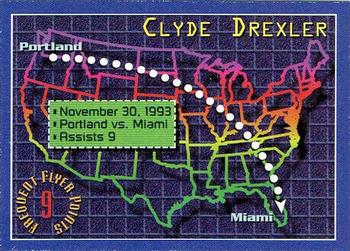 1993-94 Stadium Club - Frequent Flyer Points #4 Clyde Drexler Front