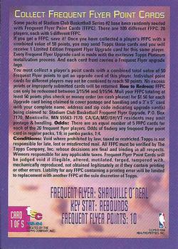 1993-94 Stadium Club - Frequent Flyer Points #1 Shaquille O'Neal Back