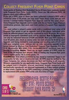1993-94 Stadium Club - Frequent Flyer Points #5 Scottie Pippen Back