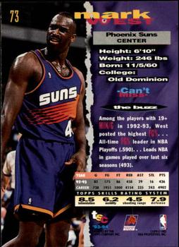1993-94 Stadium Club - Members Only #73 Mark West Back