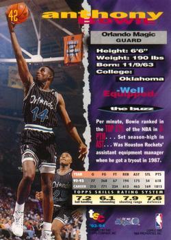 1993-94 Stadium Club - 1994 NBA Finals Super Teams Exchange #42 Anthony Bowie Back