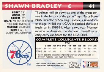1993-94 Topps - Gold #41 Shawn Bradley Back