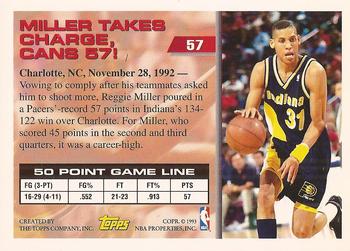 1993-94 Topps - Gold #57 Reggie Miller Back