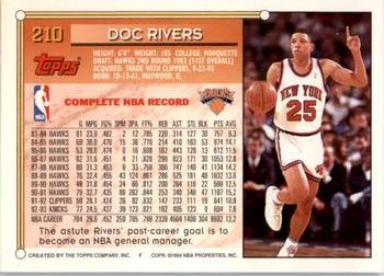 1993-94 Topps - Gold #210 Doc Rivers Back