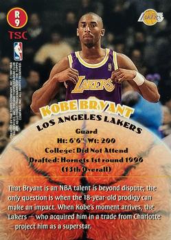 1996-97 Stadium Club - Rookies (Series Two) #R9 Kobe Bryant Back